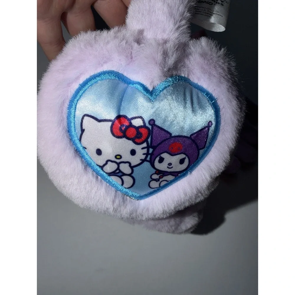Hello Kitty Earmuffs 1 Glove Set Girls Kids Winter Lavender Sanrio Graphic Gift
